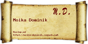 Moika Dominik névjegykártya